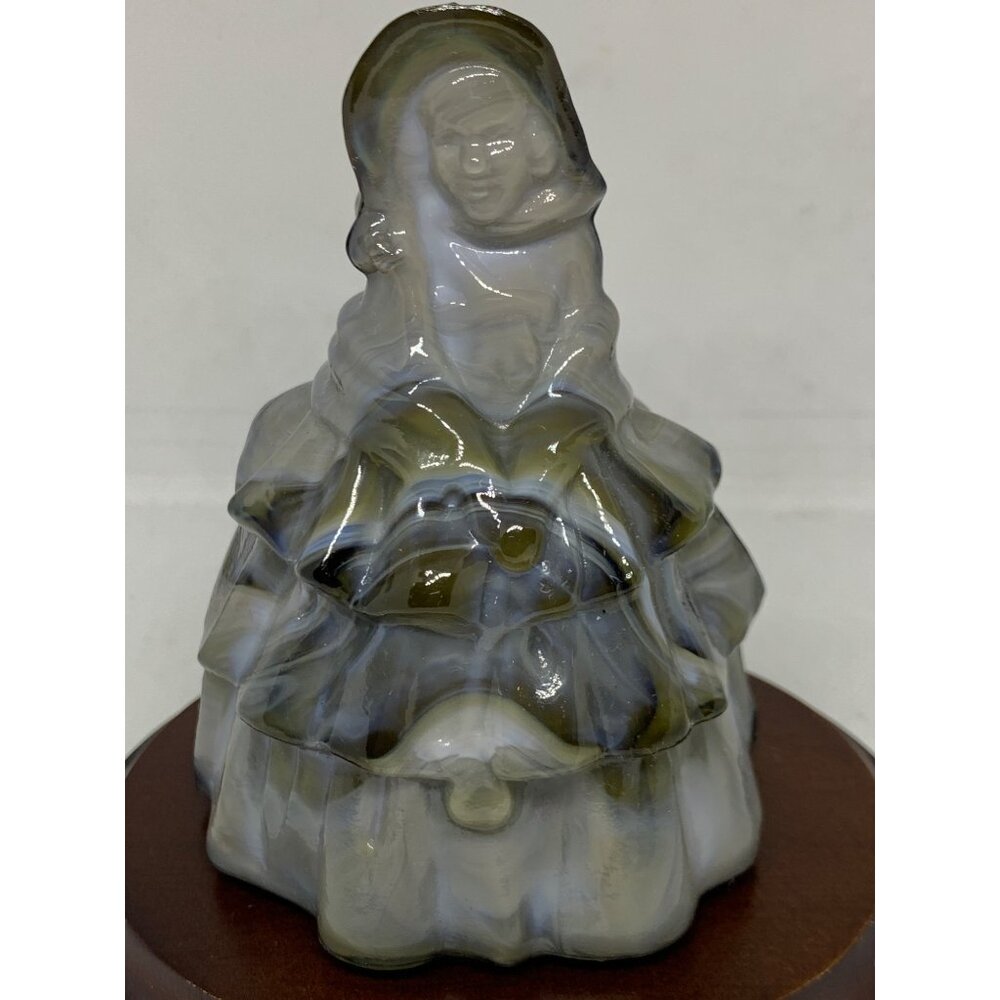 1980s Boyd Glass Violet Purple Slate Slag Colonial Lady Figurine